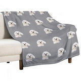 Gaeaspace  -  Maltese puppy Throw Blanket Fluffy Blankets Large manga Fashion Sofa Blankets Flannel Fabric