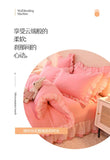 Gaeaspace  -  Pink Princess Girls Ruffle Lace Bedding Sets Luxury Quilt Cover Bed Sheet and Pillowcases Soft Bedclothes Decor Home