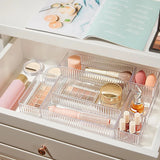 Gaeaspace  -  Household Desk Drawer Organizers Set Plastic Bathroom Storage Makeup Organizer Clear Transparent Storage Box Bins Kitchen Gadget