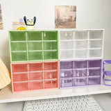 Gaeaspace  -  Desktop 9 Grid Storage Boxes Organizer Transparent Small Drawer Partitioned Student Desk Wall-mounted Sundries Storage Box Cute