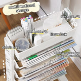 Gaeasapce  -  Movable Multi-layer Bookshelf Office Books Document Data Magazine Storage Rack Household Kitchen Cart Rack Clutter Organizer