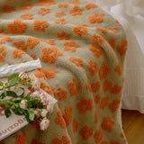 Gaeaspace  -  INS Daisy Jacquard Cherry Strawberry Cashmere Blanket Winter Warm Throw Blanket Cover Bedspread Gift