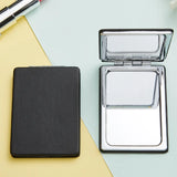 Gaeaspace  -  Mini PU Makeup Mirror Magnify Foldable Double Pocket Small Makeup Mirror for Travel Beauty Cosmetic Tool