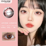 Gaeaspace  -  1 Pair Natural Color Contact Lenses For Eyes Yearly Cosmetic Beauty Pupil Red Gold Blue Lenses Eye Color with Diopter