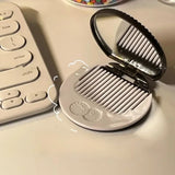 Gaeaspace  -  1pc Mini Pocket Chocolate Makeup Mirror Cookie Biscuits Compact Make Up Mirror with Comb Portable Traveling Folding Mini Miroir