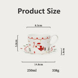 Gaeaspace  -  Christmas Coffee Cup and Saucer Santa Claus Pattern Ceramic Cup Breakfast Oatmeal Milk Mugs Xmas Holiday Gifts Home Decorate