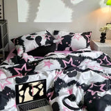 Gaeaspace  -  Nordic Style Duvet Cover Black And White Zebra Fringe Simple Bedding Set Single Double Queen Full King Size With Pillowcase