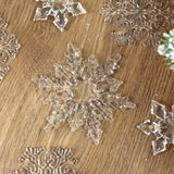 Gaeaspace  -  3Pcs Christmas Acrylic Snowflake Ornaments Transparent Xmas Tree Hanging Pendant Christmas Decorations for Home New Year