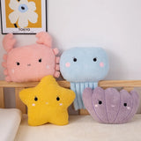 Gaeaspace  -  Cute Starfish Octopus Shell Crab Plush Toys Stuffed Animals Doll Soft Pillow Cushion Kawaii Room Decor Gifts Kids Children Girls