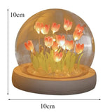 Gaeaspace  -  Artificial Tulip Flower Night Light Handmade DIY Bedside Lamp LED Night Lamp Bedroom Decor Christmas Birthday Gifts Table Lamp