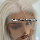 Gaeaspace  -  Wig Straight Synthetic Lace Front Wig Glueless Wig Long Blonde Synthetic Hair Lace Wigs for Women Platinum White Blonde