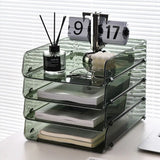 Gaeasapce  -  File Organizer A4 File Storage Tray Fashion Papers Rack Desktop Organizer Stackable File Rack Transparent Book Shelf Magazine