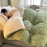 Gaeaspace  -  Soft Super Thick Winter Warm Blanket Artificial Lamb Cashmere Weighted Blankets for Beds Cozy Thicker Warmth Quilt Comforter