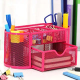 Gaeaspace  -  Iron Stationery Pen Holder Storage Rack Student Desk Pen Insertion Cosmetic Drawer Type Organizing Box School Office Supplies