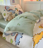 Gaeaspace  -  Cute dinosaur bedding set 1.2 1.5 1.8 2.0 kid teen,twin full queen king cotton home textile bed sheet pillow case quilt cover