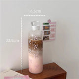 Gaeaspace  -  500ML Kawaii Bow Plastic Water Bottle With Time Scale Transparency Plastic Water Cup Outdoor Sports School Drinking Water Bottle