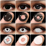 Gaeaspace  -  Cosplay Color Contact Lenses for Eyes Anime Eye Lens 1Pair White Black Lenses Coenses for Eyes Color Cosmetic Contact Lens