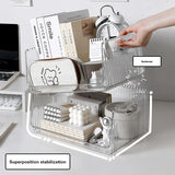 Gaeaspace  -  Clear Desktop Cosmetics Storage Box Bedroom Skincare Lipstick Shelf Office Bookshelf Documents Stationery Sundries Organizer