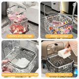 Gaeaspace  -  Laundry Pods Container with Push Up Lid Laundry Pod Storage Container Clear Storage Box Girl's Headdress Box Desktop Trash Can