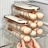 Gaeaspace  -  Large Egg Holder for Fridge Automatic Rolling Egg Organizer Clear Plastic Egg Container Stackable Egg Dispenser and Storage Bin