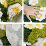 Gaeaspace  -  Fluffy Floor Small Flower Bathroom Mat Strong Absorbent Rug Household Stain Resistant Carpet Bathmate Bedroom Living Room Carpet