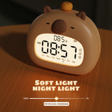 Gaeaspace  -  LED Capybara Night Light Cute Capybara Alarm Clock USB Rechargeable Timer Desktop Decoration Alarm Clock Ornaments Children Gift