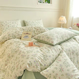 Gaeaspace  -  Small Fresh Floral Bedding Set, 100% Cotton, Single, Double, Queen, Family Size, Pure, Flowers Duvet Cover,Bed Sheet,PillowcaseS