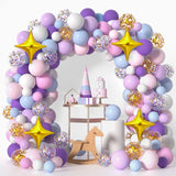 Gaeaspace  -  Rainbow Balloon Arch Garland Kit Pastel Pink Purple Confetti Balloons for Unicorn Birthday Party Decorations Baby Shower