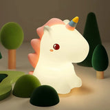 Gaeaspace  -  unicorn Cute Silicone LED Night Light For Kids children USB Rechargeable Cartoon Animal bedroom decor Touch Night Lamp for gifts