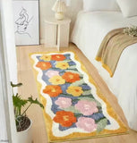 Gaeaspace  -  INS Floral Fluffy Soft Bedroom Carpet Cute Children's Bedside Rug Kids Room Non-Slip Baby Playmats Long Living Room Mats