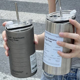 Gaeaspace  -  12oz 20oz Leak Proof Tumbler with Straw Stainless Steel Water Bottle Straw Cup Coffee Mug Vacuum Flask Double Wall Travel Mug