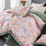 Gaeaspace  -  100s Egyptian Cotton Bedding Set Queen King Ru Double Size Print Bed Linens Blanket Cover Sheet Pillowcase