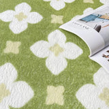 Gaeaspace  -  Classical Flower Pattern Living Room Carpets Green Girl Children's Bedroom Bedside Soft Carpet Cute Minimalist Cloakroom Rug 양탄자