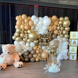 Gaeaspace  -  171Pcs Garland Arch Kit Khaki Nude White Brown Gold Latex Balloons Party Decorations for Baby Shower Gender Reveal