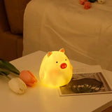 Gaeaspace  -  Animal Mood Light Bear Pig Cartoon Silicone Night Light Battery Lamp Beside Table for Children Kid Bedroom Decoration Home