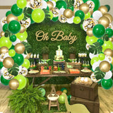 Gaeaspace  -  138 Pcs Jungle Themed Party Green Gold Balloon Garland Arch Kit Faux Palm Leaf Animal Wild 1st Birthday Party Baby Bath Supplies