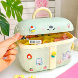 Gaeaspace  -  Cute Hair Accessories Organizer for Girls Folding Craft Organizers and Storage Plastic Jewelry Box Hair Ties Holder Container