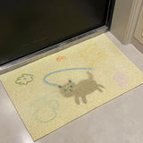 Gaeaspace  -  Kawaii PVC Cat Welcome Doormat Funny Cartoon Korean Style Mat House Entrance Rug Carpet Anti Dust Door Floor Pad Home Decor