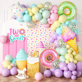 Gaeaspace  -  102pcs Candy Donut Ice Cream Macaron Colorful Foil Balloon Garland Arch Wedding Birthday Party Decoration Kids Baby Shower Girls