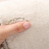 Gaeaspace  -  Simple Flower Living Room Decor Plush Carpet Home Lounge Bedside Thickened Non-slip Carpets Ins Cloakroom Fluffy Soft Round Rug