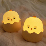 Gaeaspace  -  Animal Silicone Night Light Eggshell Chicken Night Lamp RGB Indoor Desktop Decorative Lamp USB Charging Tumbler Children Toy Gif