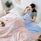 Gaeaspace  -  20 Designs Three Sizes Six Layers Gauze Cotton Blanket Hot Style AB Version Muslin Cotton Kids Cover Bedding Quilt Bedspread