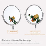 Gaeaspace  -  Dressing Mirror Wall Mounted 8 Inch Magnifying Two-sides Mirror Space Aluminum Black  Makeup Mirror Cosmetic Lady Gift