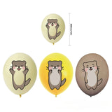 Gaeaspace  -  Otter Themed Birthday Party Decorations Cute Otter Balloons Happy Birthday Banner Cake Toppers for Children Birthday Supplies