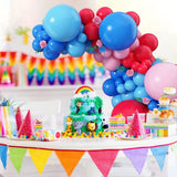 Gaeaspace  -  139pcs Red Blue Pink Balloon Carnival Circus Balloon Arch Garland Kit Rainbow Carnival Baby Shower Wedding Birthday Decorations