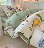 Gaeaspace  -  Cute dinosaur bedding set 1.2 1.5 1.8 2.0 kid teen,twin full queen king cotton home textile bed sheet pillow case quilt cover