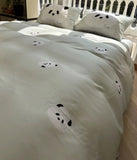 Gaeaspace  -  Cute cartoon panda green bedding set single double,twin full queen King lovely 60s home textile bed sheet pillowcase duvet cover