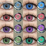 Gaeaspace  -  1pair Halloween Cosplay Color Contact Lenses Pink Eye Contacts Anime Red Lenses Purple Lenses Beauty Makeup Eye Lens