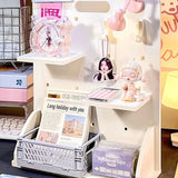 Gaeaspace  -  INS Desktop Book and Stationery Storage Rack Office Note Stickers Pen Holders Student Dormitories Perforated Layered Shelves