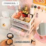 Gaeaspace  -  Hand Account Dormitory Storage Box Ins Girl Heart Desktop Drawer Student Makeup Sticker Storage Box Table Stationery Organizer